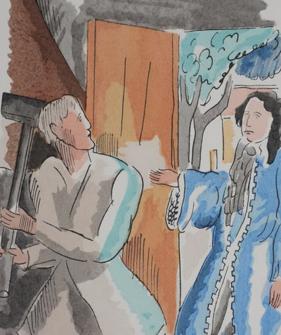 Adolphe FEDER : Le forgeron, Lithographie originale signée