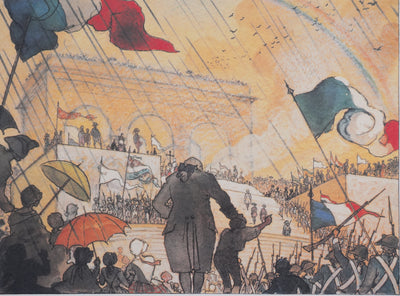 Milo MANARA : La victoire à l'Arc de Triomphe, Lithographie originale signée