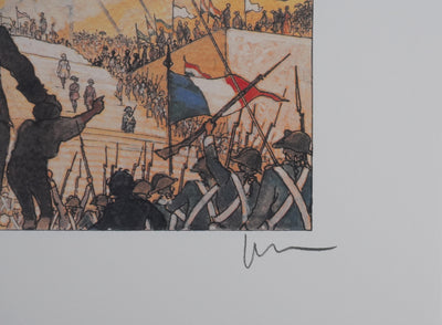Milo MANARA : La victoire à l'Arc de Triomphe, Lithographie originale signée