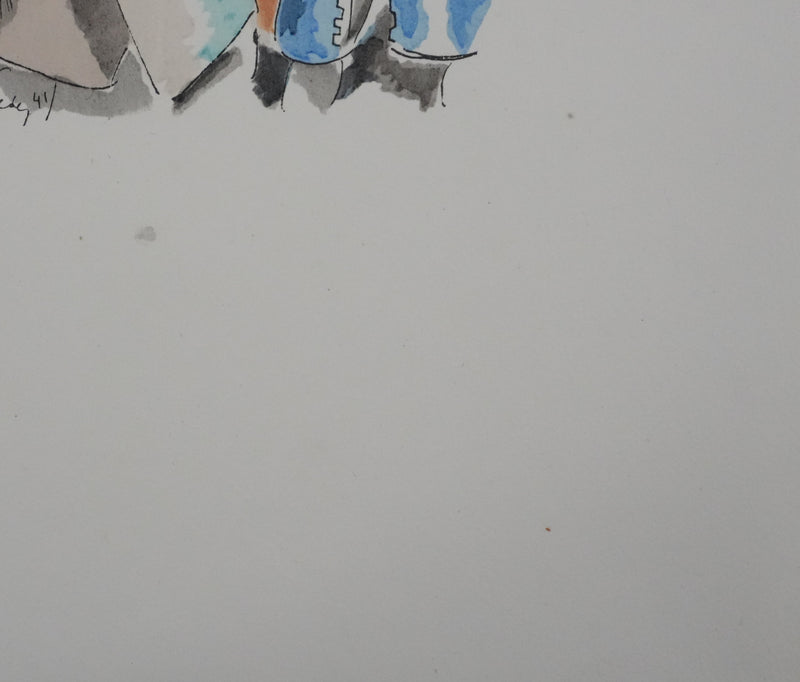 Adolphe FEDER : Le forgeron, Lithographie originale signée