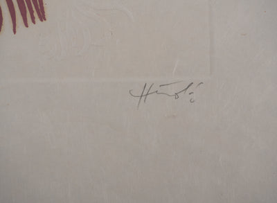 Jacques HEROLD : Oiseaux surréalistes (fond blanc), Gravure originale signée