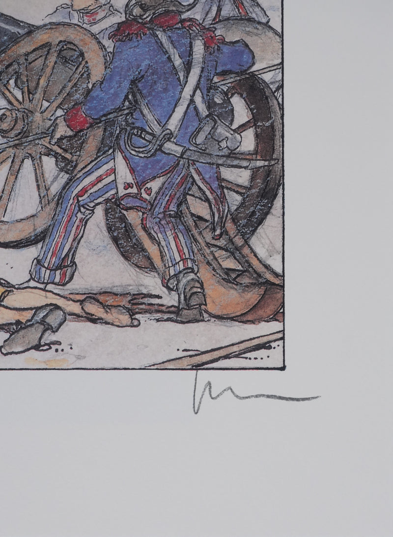 Milo MANARA : Les canons au Louvre, Lithographie originale signée