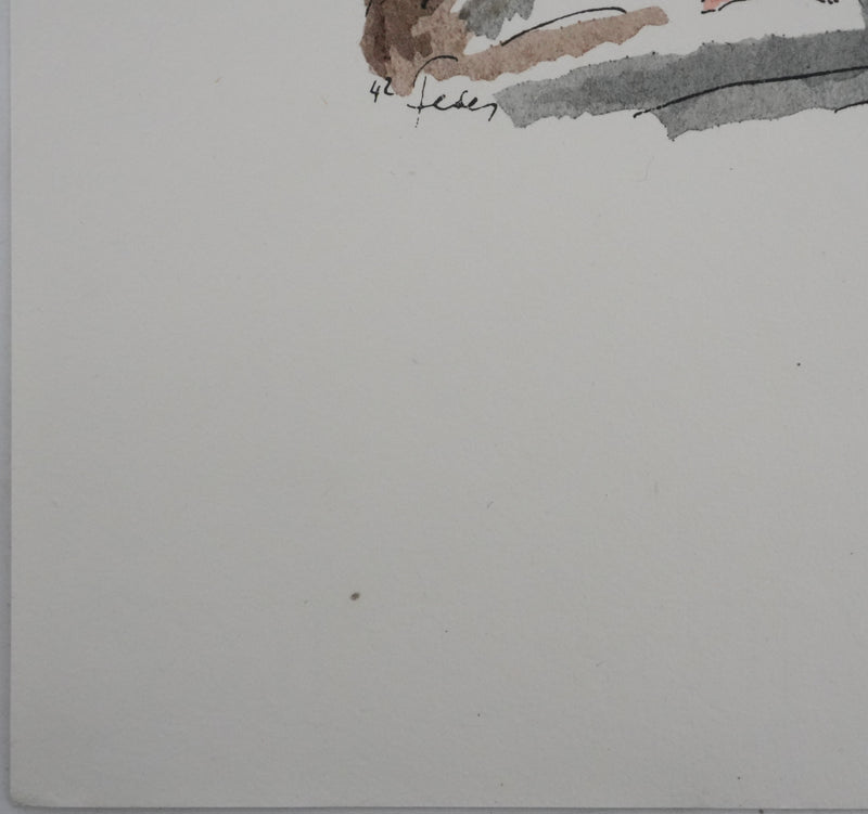 Adolphe FEDER : Nue au soleil, Lithographie originale signée