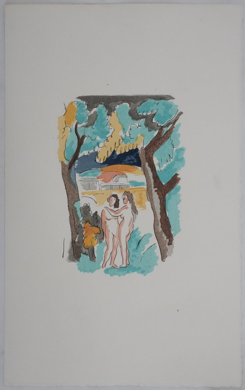 Adolphe FEDER : Nus à la campagne, Lithographie originale