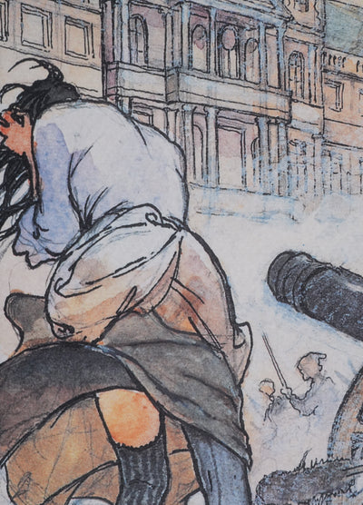 Milo MANARA : Les canons au Louvre, Lithographie originale signée