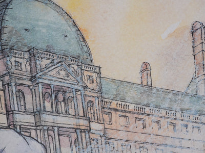 Milo MANARA : Les canons au Louvre, Lithographie originale signée
