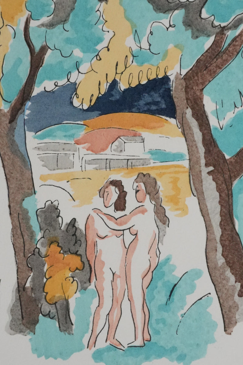 Adolphe FEDER : Nus à la campagne, Lithographie originale