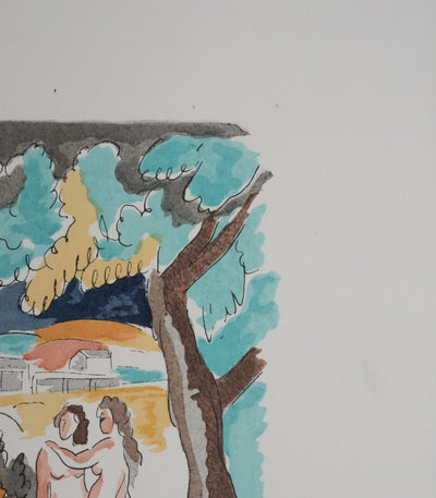 Adolphe FEDER : Nus à la campagne, Lithographie originale