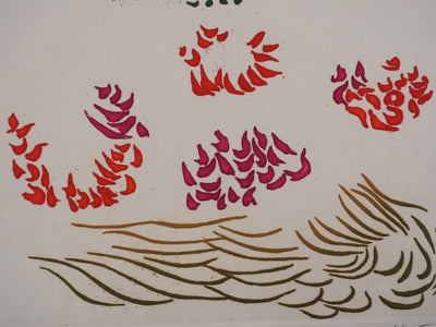 Jacques HEROLD : Composition végétale surréaliste (fond blanc), Gravure originale signée