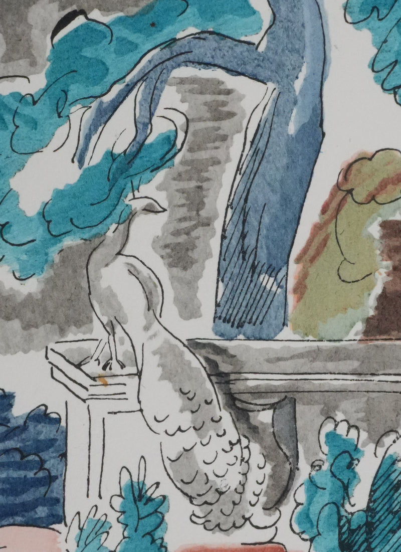 Adolphe FEDER : Le Paon, Lithographie originale signée