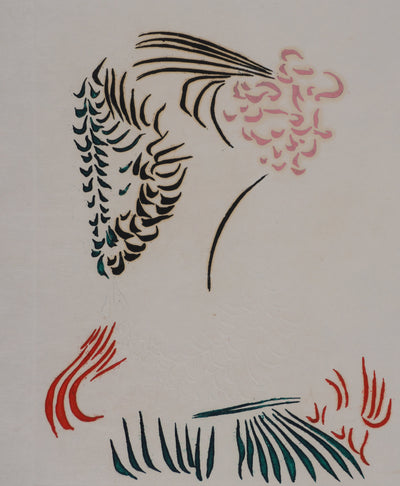 Jacques HEROLD : Composition florale abstraite (fond blanc), Gravure originale signée