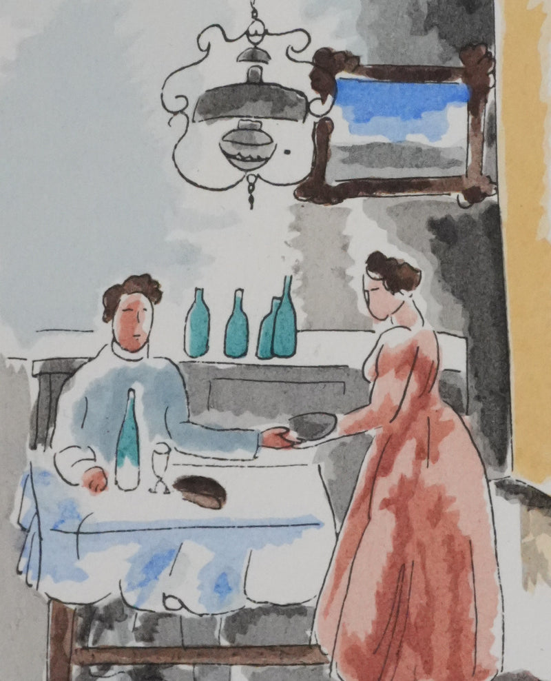 Adolphe FEDER : Scène de vie, Lithographie originale signée