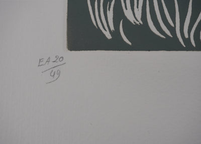Jacques HEROLD : Algues marines surréalistes (monochrome), Gravure originale signée