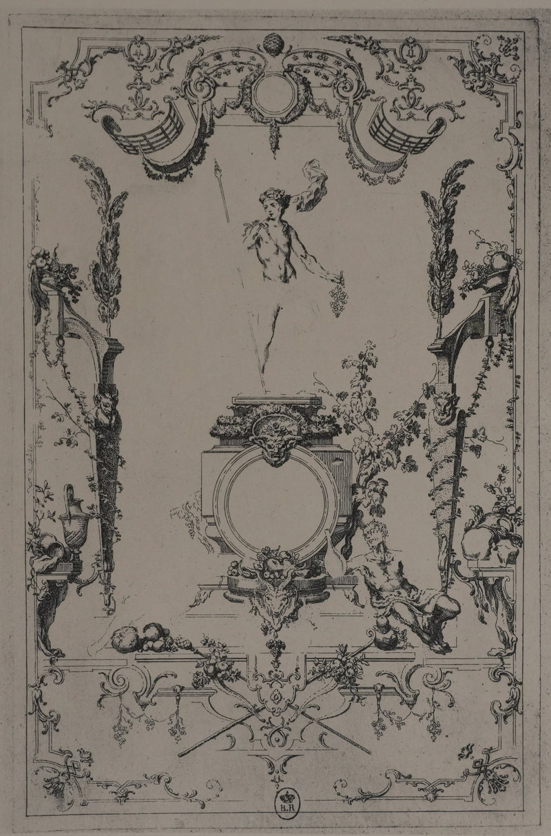 Claude GUILLOT : Baccus à la grappe, Phototypie signée