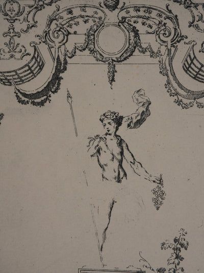 Claude GUILLOT : Baccus à la grappe, Phototypie signée
