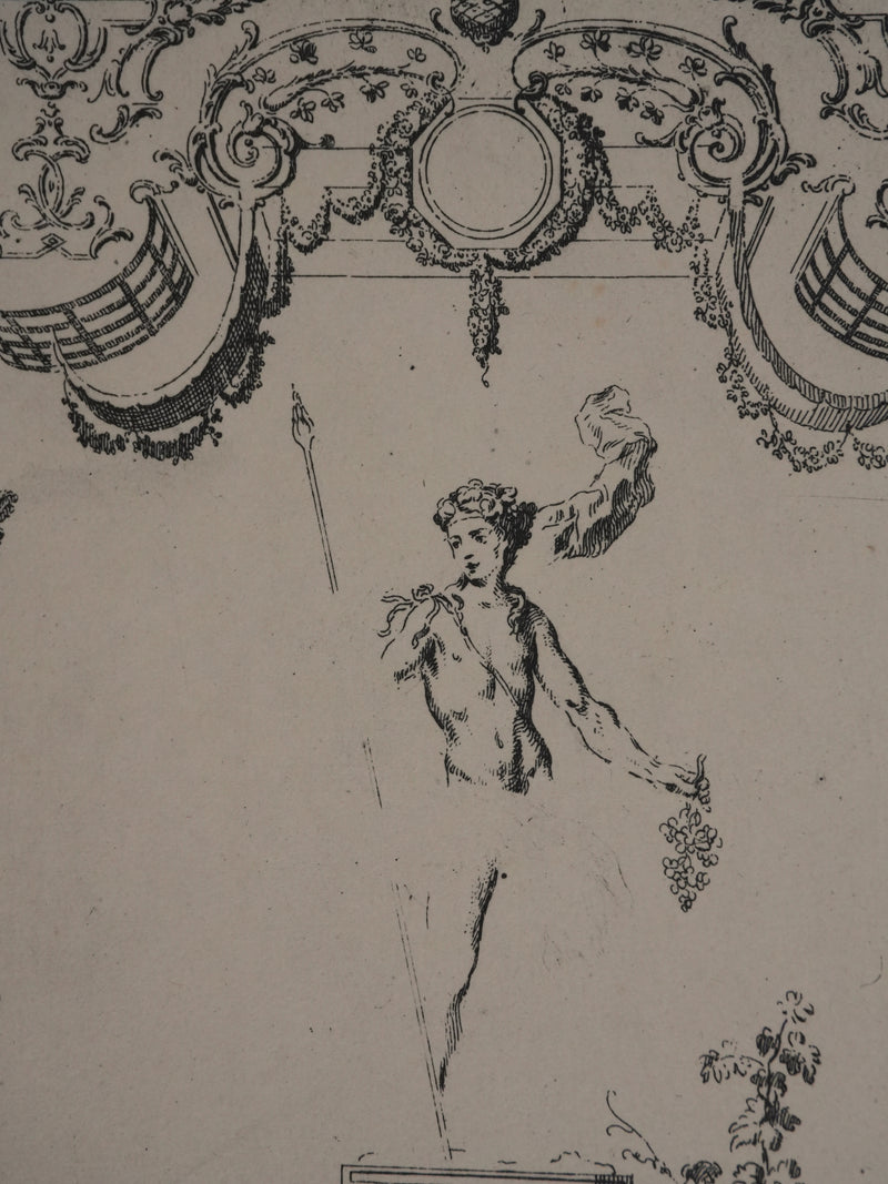 Claude GUILLOT : Baccus à la grappe, Phototypie signée