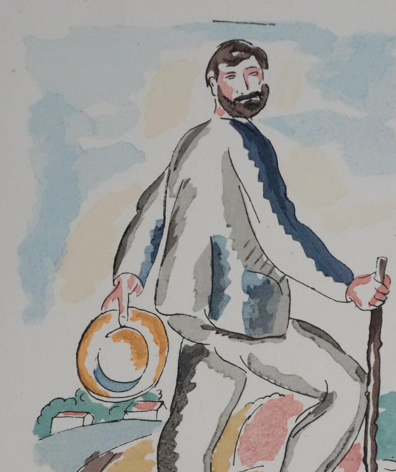 Adolphe FEDER : En randonnée, Lithographie originale signée