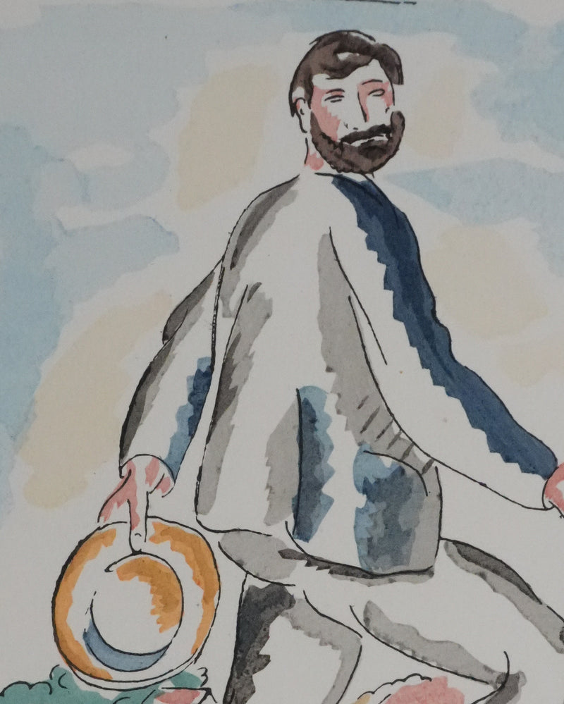 Adolphe FEDER : En randonnée, Lithographie originale signée