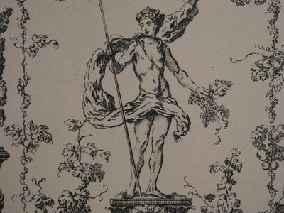 Claude GUILLOT : Baccus à la grappe, Phototypie signée