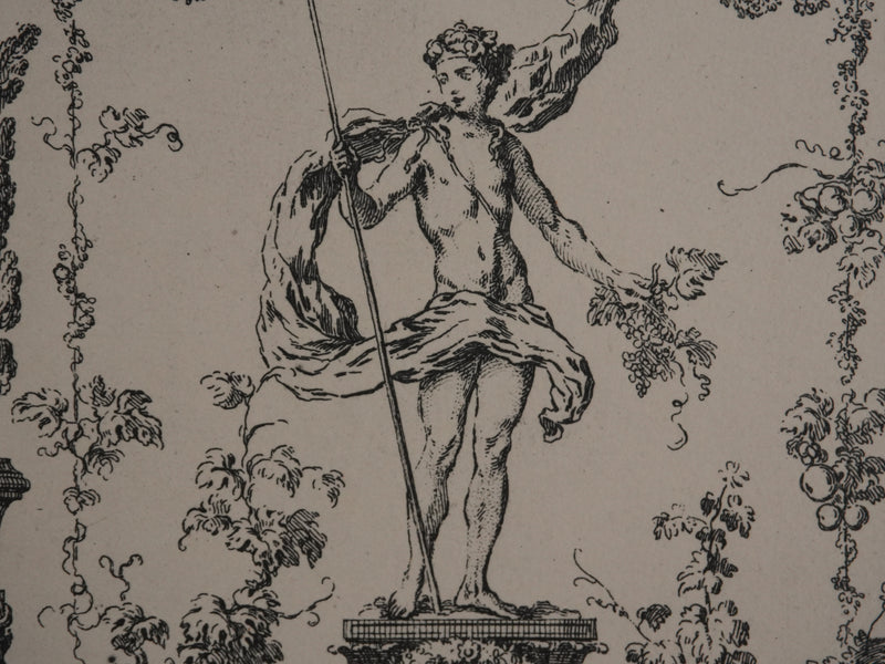 Claude GUILLOT : Baccus à la grappe, Phototypie signée