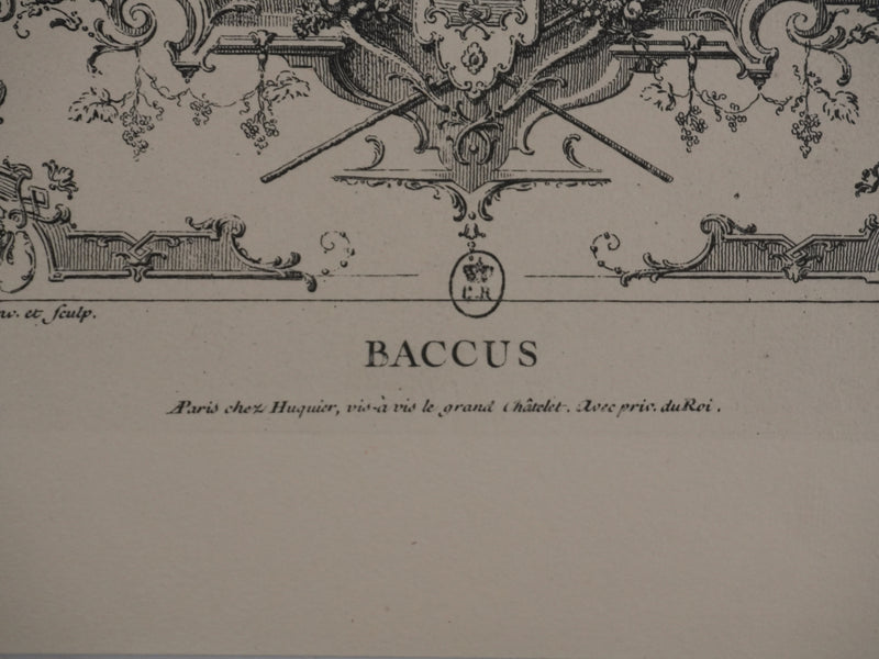Claude GUILLOT : Baccus à la grappe, Phototypie signée