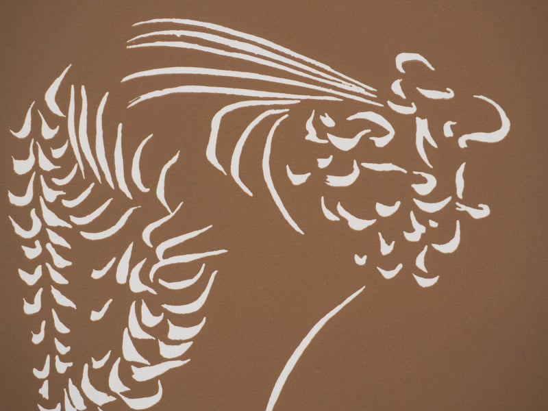 Jacques HEROLD : Composition florale abstraite (monochrome), Gravure originale signée