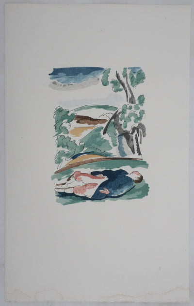 Adolphe FEDER : Le dormeur du val, Lithographie originale signée