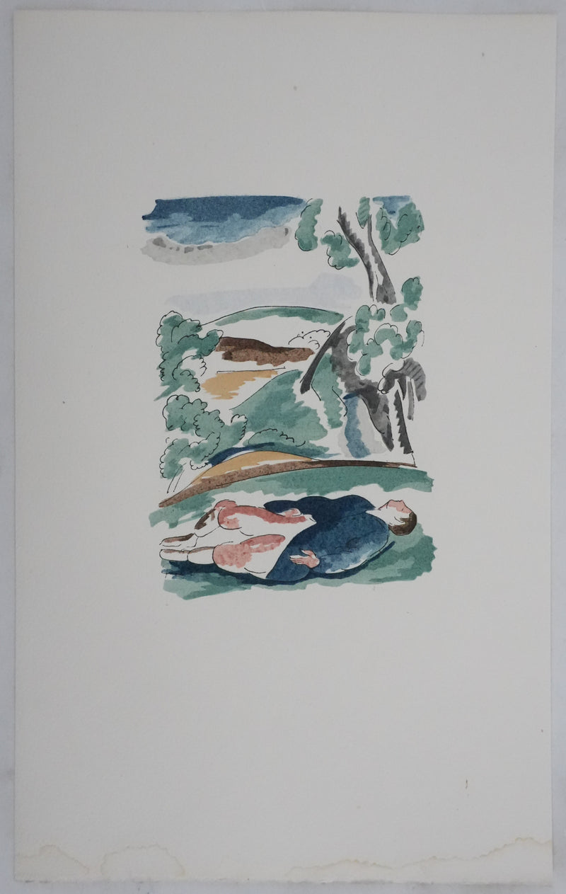 Adolphe FEDER : Le dormeur du val, Lithographie originale signée