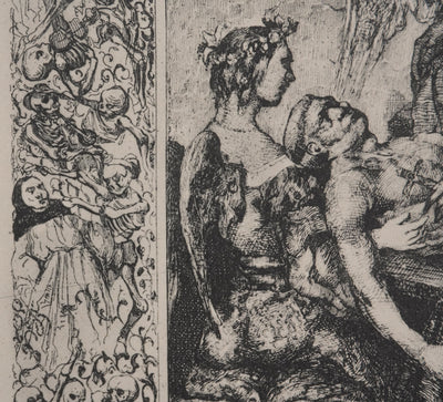 Célestin NANTEUIL : Le malade et l'ange protecteur, Phototypie signée
