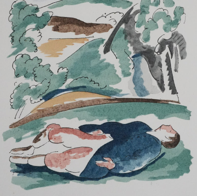 Adolphe FEDER : Le dormeur du val, Lithographie originale signée