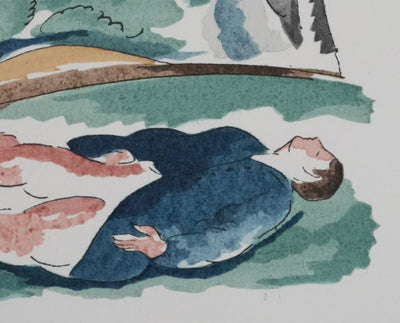 Adolphe FEDER : Le dormeur du val, Lithographie originale signée