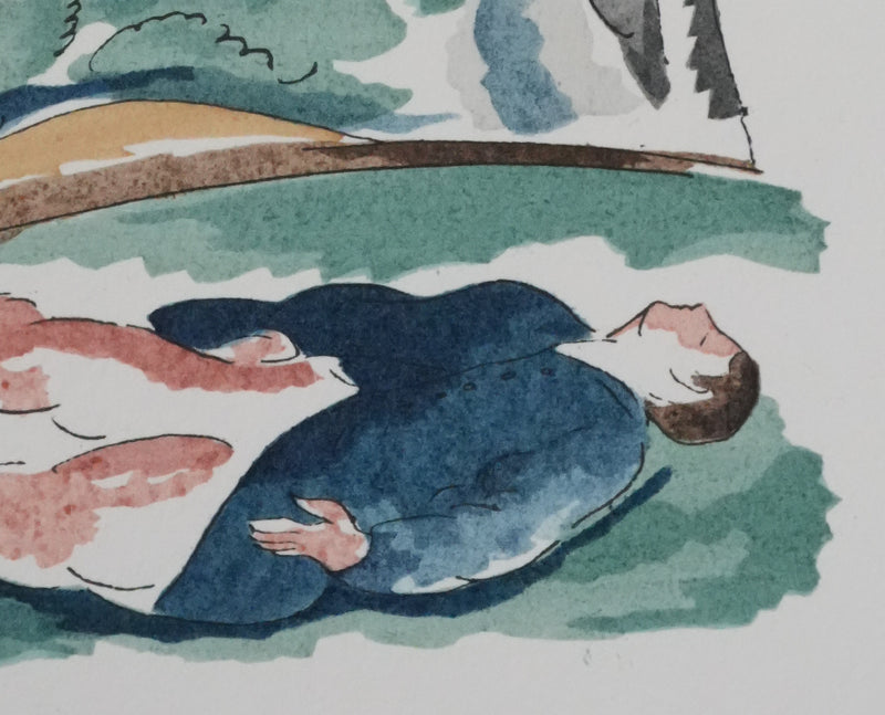 Adolphe FEDER : Le dormeur du val, Lithographie originale signée