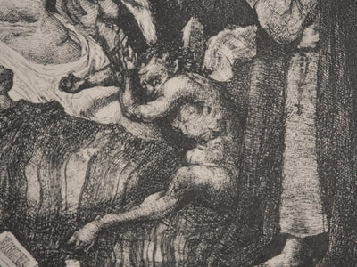 Célestin NANTEUIL : Le malade et l'ange protecteur, Phototypie signée