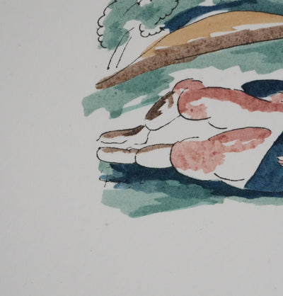 Adolphe FEDER : Le dormeur du val, Lithographie originale signée