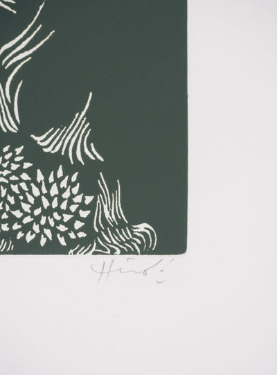 Jacques HEROLD : Nature au clair de lune (monochrome), Gravure originale signée