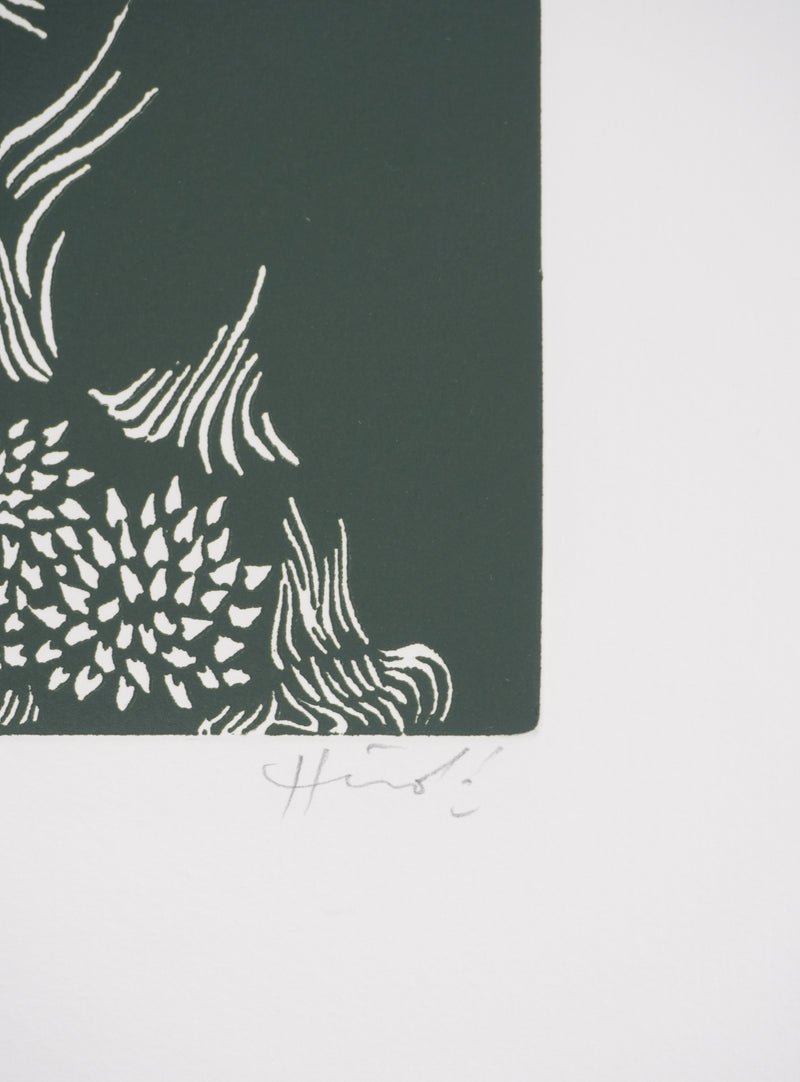 Jacques HEROLD : Nature au clair de lune (monochrome), Gravure originale signée