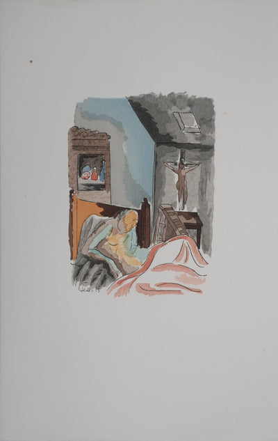 Adolphe FEDER : Le sage, Lithographie originale signée