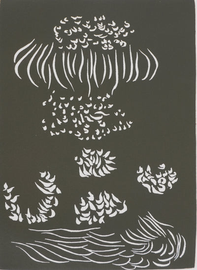 Jacques HEROLD : Composition végétale surréaliste (monochrome), Gravure originale signée