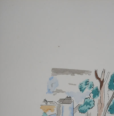 Adolphe FEDER : Repos sous l'arbre, Lithographie originale signée