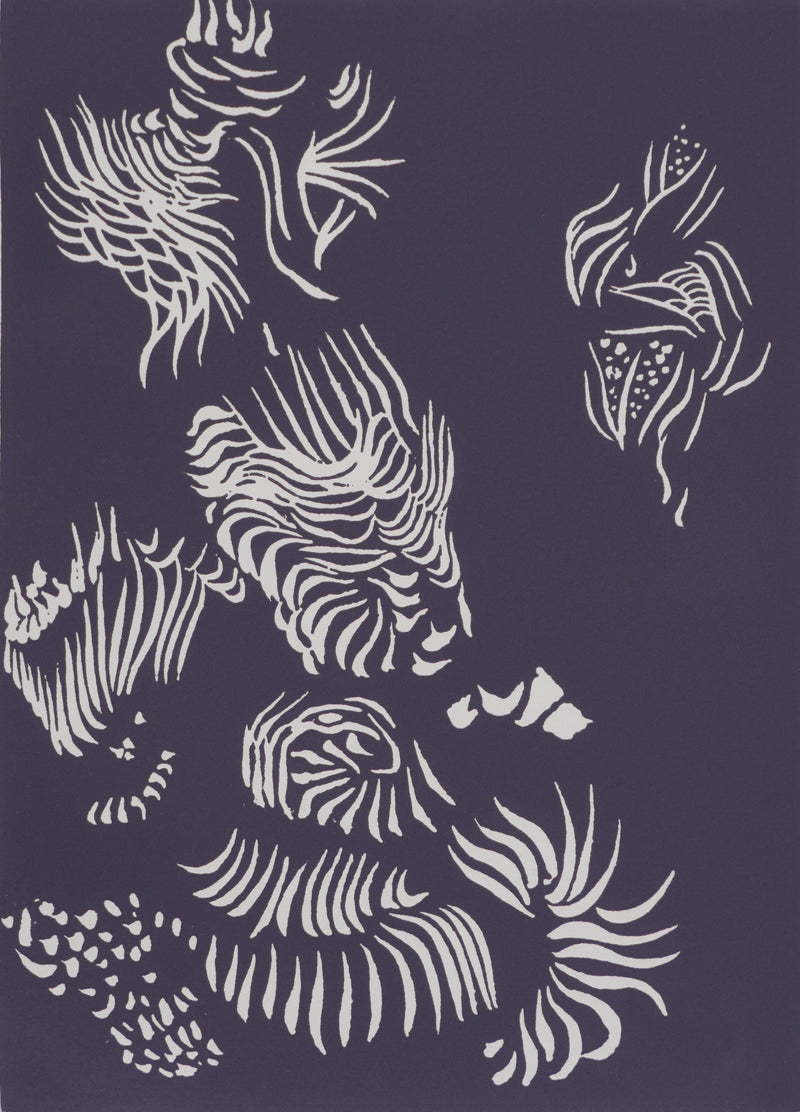 Jacques HEROLD : Oiseaux surréalistes (monochrome), Gravure originale signée
