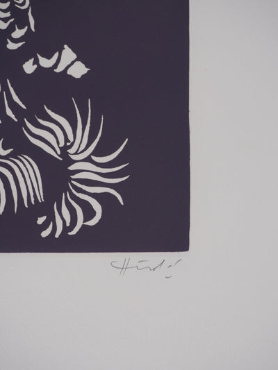 Jacques HEROLD : Oiseaux surréalistes (monochrome), Gravure originale signée