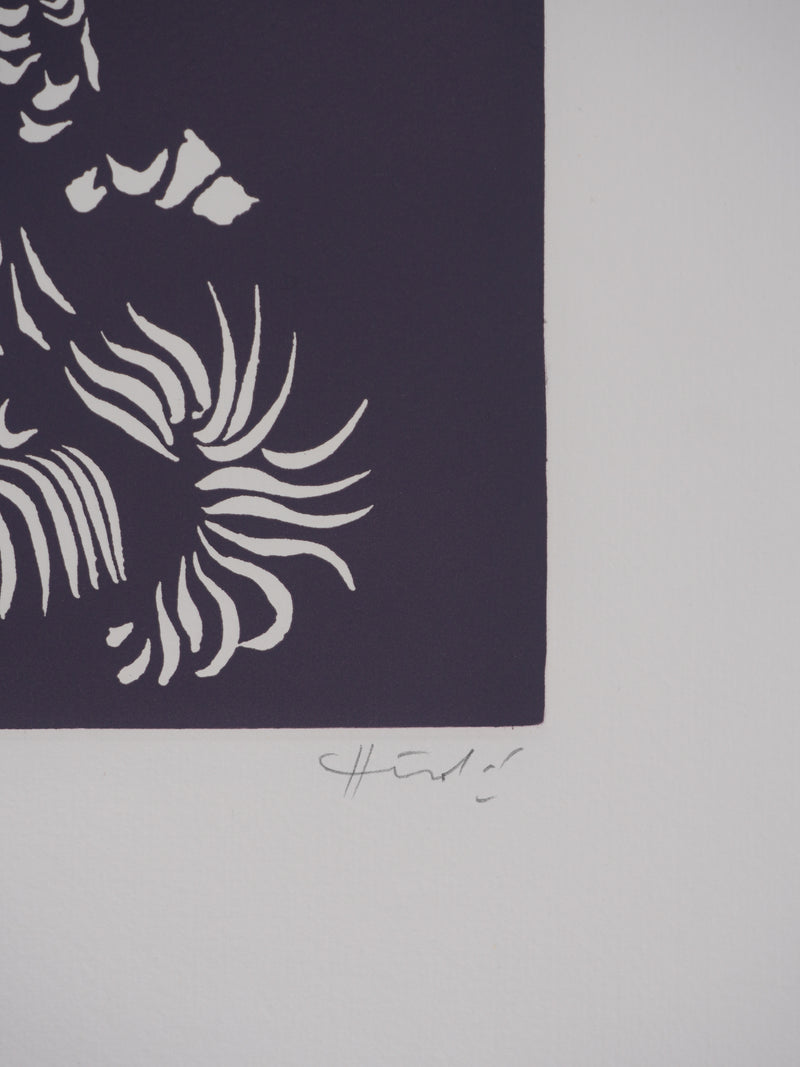 Jacques HEROLD : Oiseaux surréalistes (monochrome), Gravure originale signée
