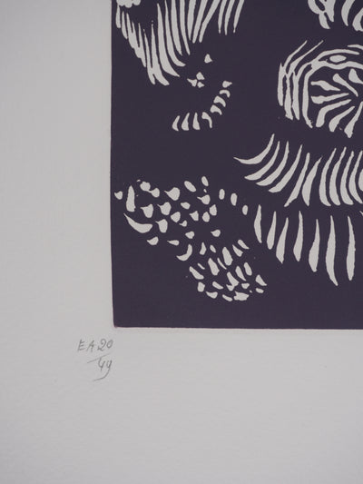 Jacques HEROLD : Oiseaux surréalistes (monochrome), Gravure originale signée