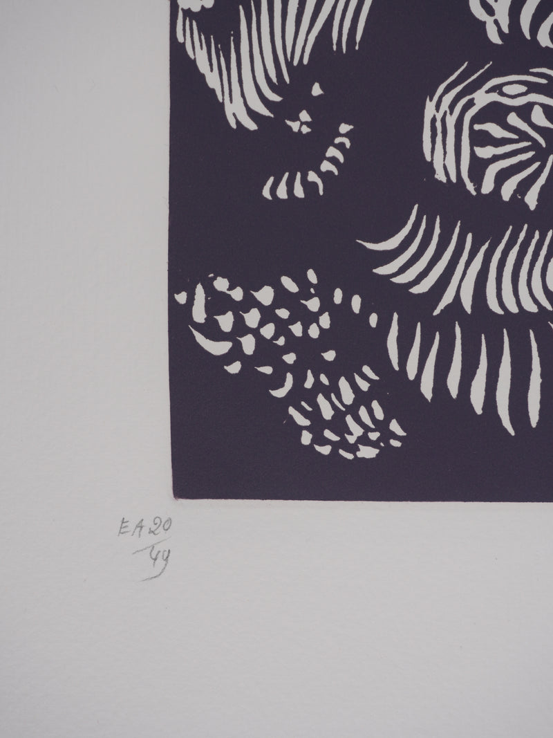 Jacques HEROLD : Oiseaux surréalistes (monochrome), Gravure originale signée