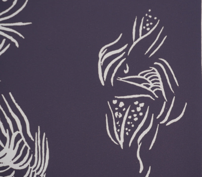 Jacques HEROLD : Oiseaux surréalistes (monochrome), Gravure originale signée