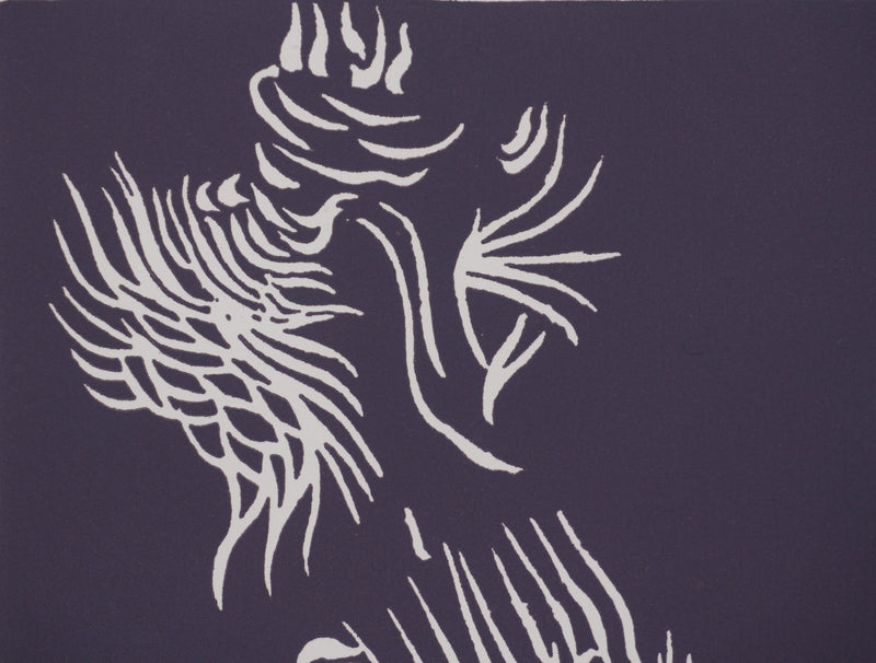 Jacques HEROLD : Oiseaux surréalistes (monochrome), Gravure originale signée