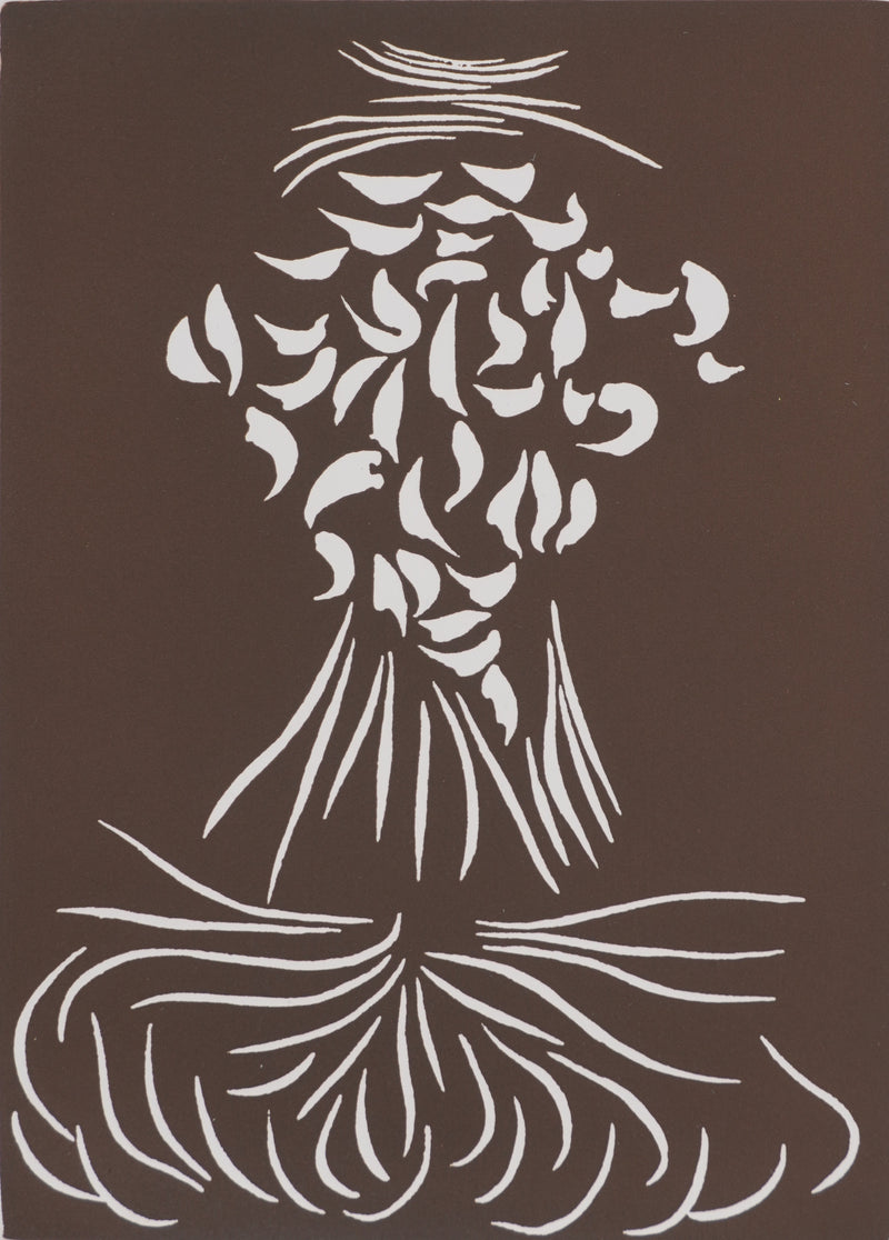 Jacques HEROLD : Fleur de célosie abstraite (monochrome), Gravure originale signée