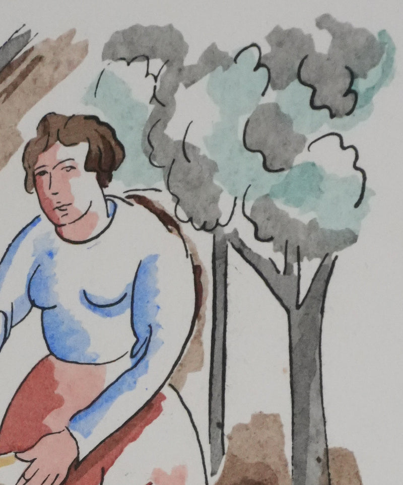 Adolphe FEDER : La jardinière, Lithographie originale signée