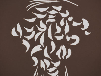Jacques HEROLD : Fleur de célosie abstraite (monochrome), Gravure originale signée