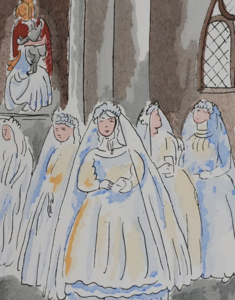 Adolphe FEDER : Les premières communions, Lithographie originale signée